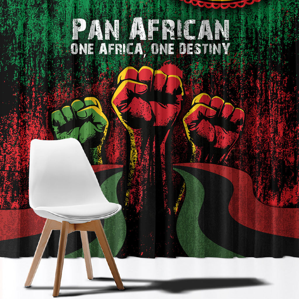 Pan African One Africa One Destiny Raised Fists Map Window Curtain African Vintage Grunge Heritage Unity