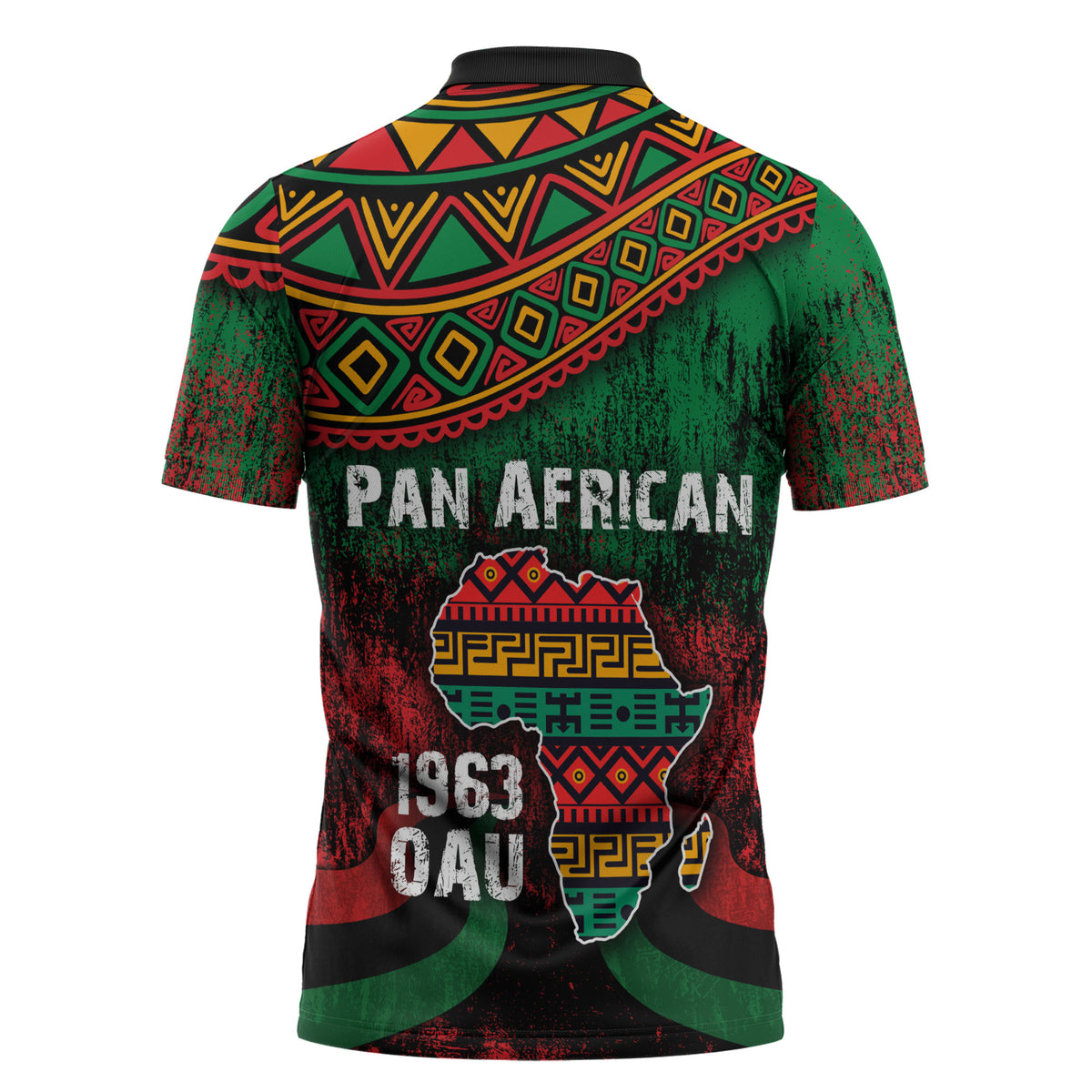 Pan African One Africa One Destiny Raised Fists Map Zipper Polo Shirt African Vintage Grunge Heritage Unity