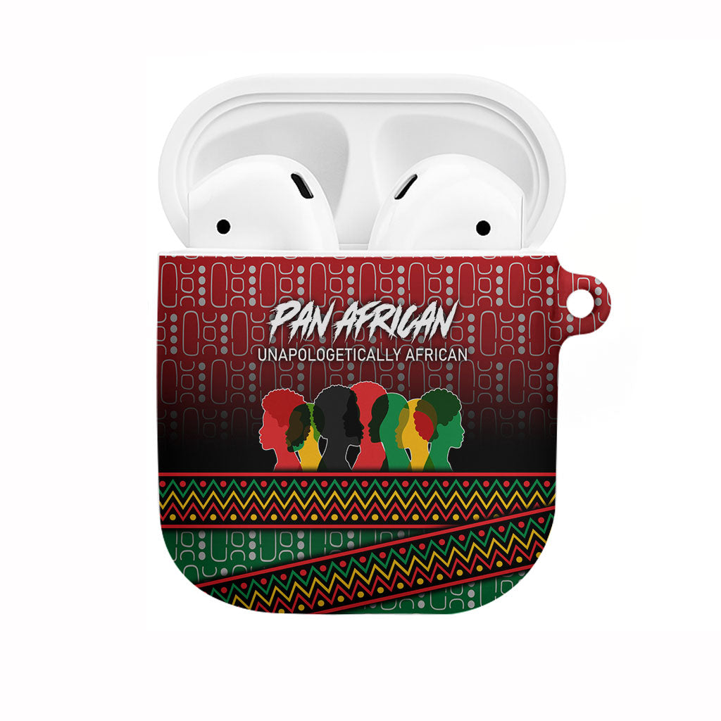Unapologetically African Pan African Profile AirPods Case Black Liberation Tribal Geometric Africa Map Raised Fist