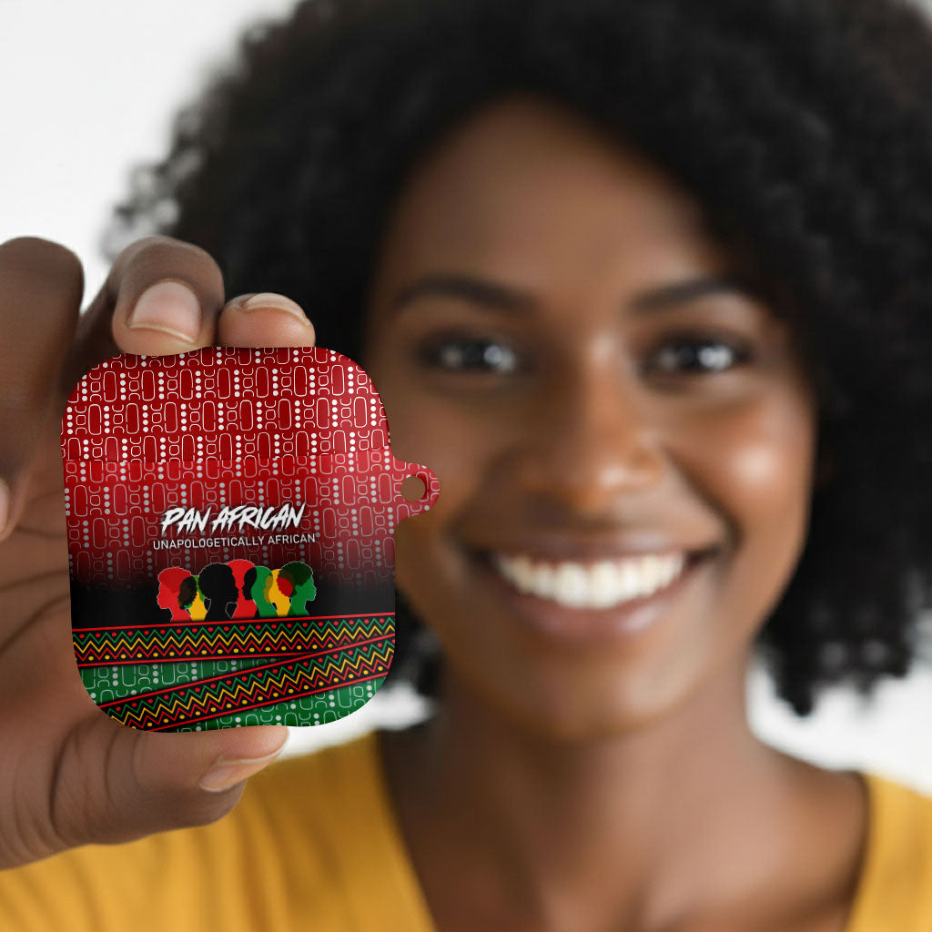 Unapologetically African Pan African Profile AirPods Case Black Liberation Tribal Geometric Africa Map Raised Fist
