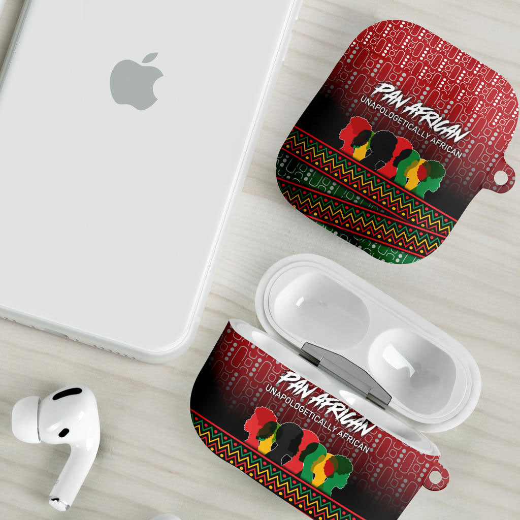 Unapologetically African Pan African Profile AirPods Case Black Liberation Tribal Geometric Africa Map Raised Fist