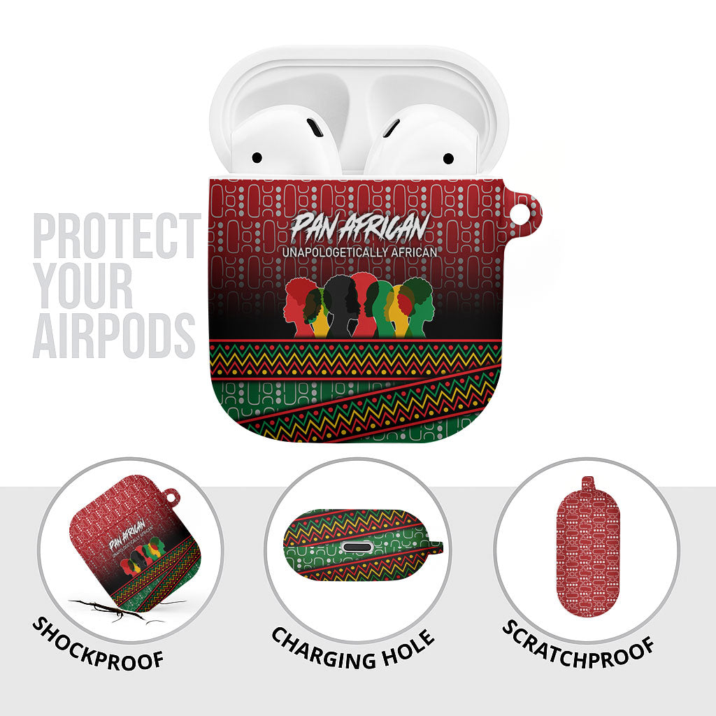 Unapologetically African Pan African Profile AirPods Case Black Liberation Tribal Geometric Africa Map Raised Fist