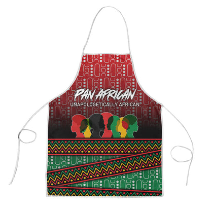 Unapologetically African Pan African Profile Apron Black Liberation Tribal Geometric Africa Map Raised Fist