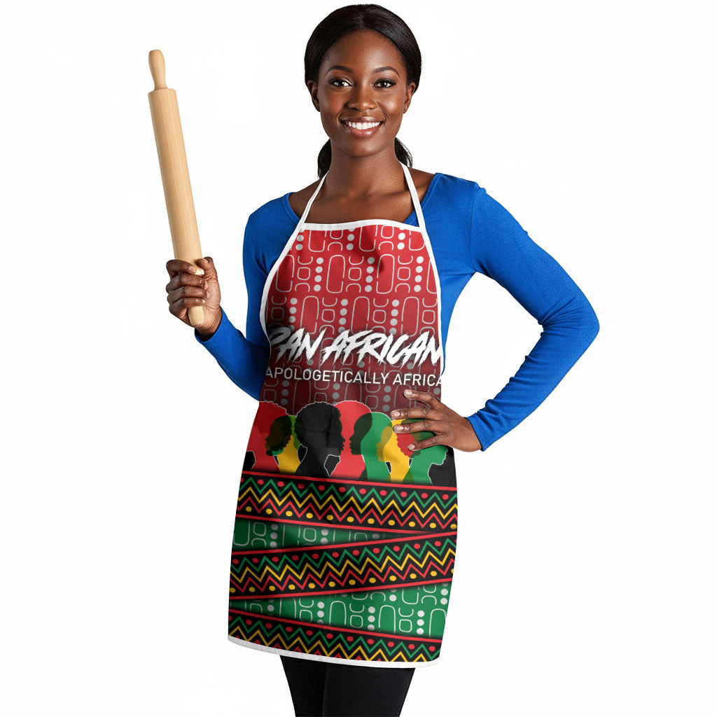 Unapologetically African Pan African Profile Apron Black Liberation Tribal Geometric Africa Map Raised Fist