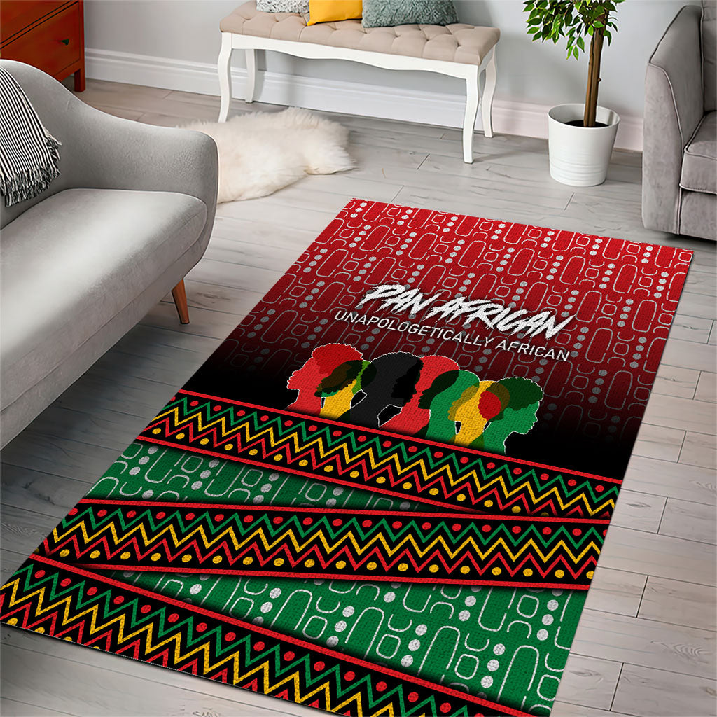 Unapologetically African Pan African Profile Area Rug Black Liberation Tribal Geometric Africa Map Raised Fist