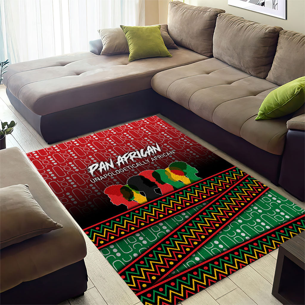Unapologetically African Pan African Profile Area Rug Black Liberation Tribal Geometric Africa Map Raised Fist
