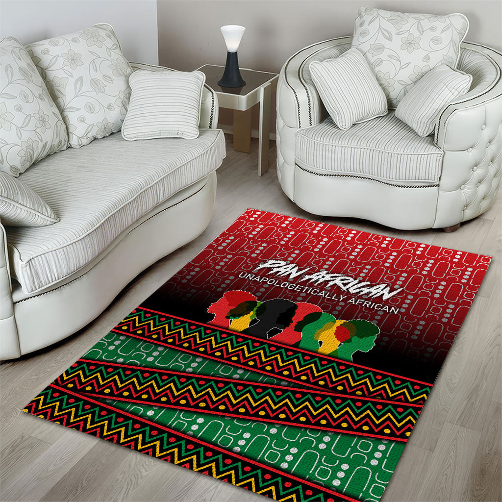 Unapologetically African Pan African Profile Area Rug Black Liberation Tribal Geometric Africa Map Raised Fist