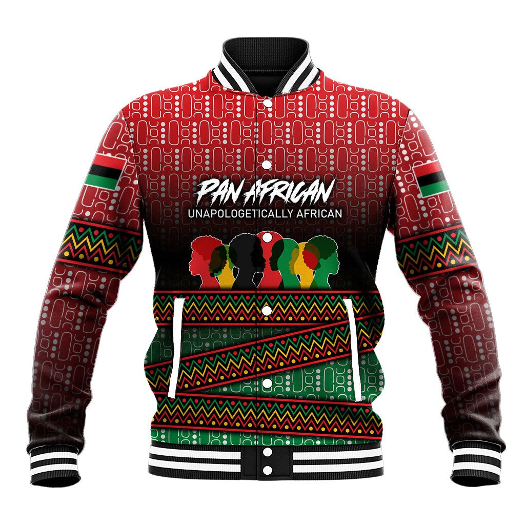 Unapologetically African Pan African Profile Baseball Jacket Black Liberation Tribal Geometric Africa Map Raised Fist
