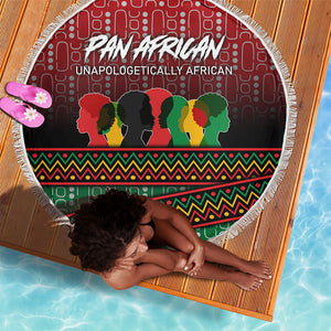 Unapologetically African Pan African Profile Beach Blanket Black Liberation Tribal Geometric Africa Map Raised Fist