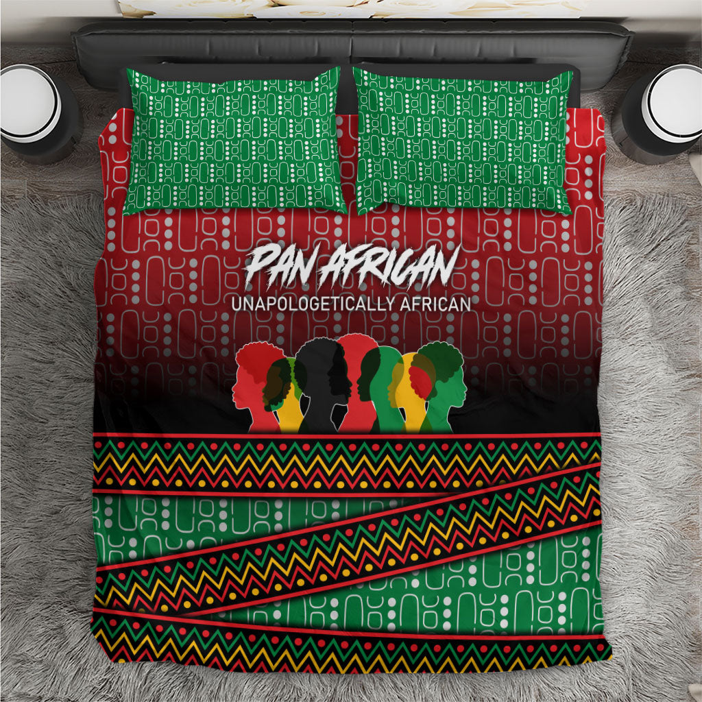 Unapologetically African Pan African Profile Bedding Set Black Liberation Tribal Geometric Africa Map Raised Fist