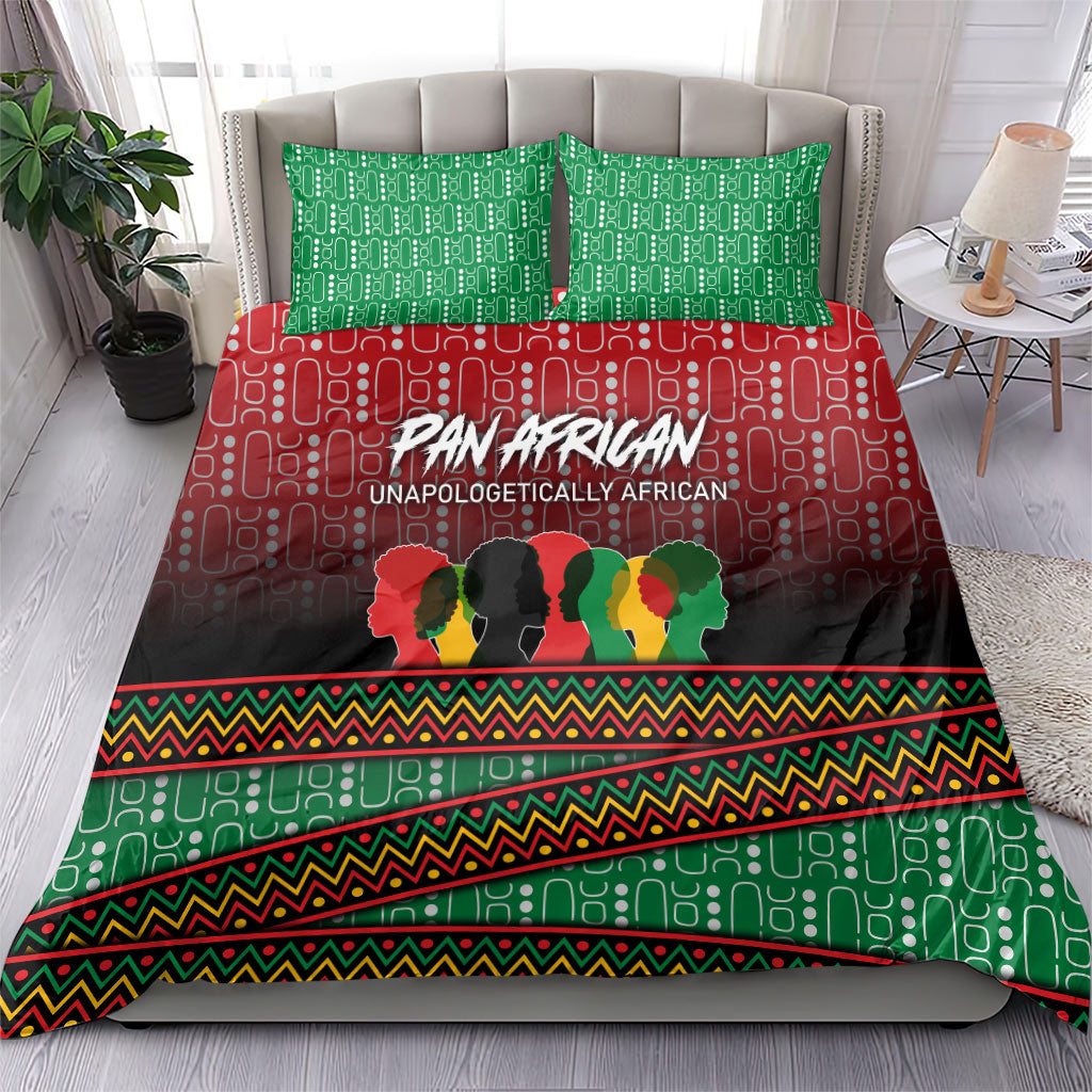 Unapologetically African Pan African Profile Bedding Set Black Liberation Tribal Geometric Africa Map Raised Fist