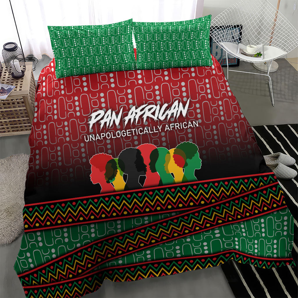 Unapologetically African Pan African Profile Bedding Set Black Liberation Tribal Geometric Africa Map Raised Fist