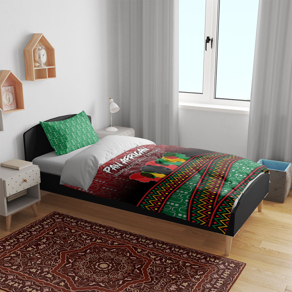 Unapologetically African Pan African Profile Bedding Set Black Liberation Tribal Geometric Africa Map Raised Fist
