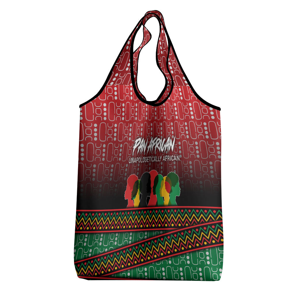 Unapologetically African Pan African Profile Grocery Bag Black Liberation Tribal Geometric Africa Map Raised Fist