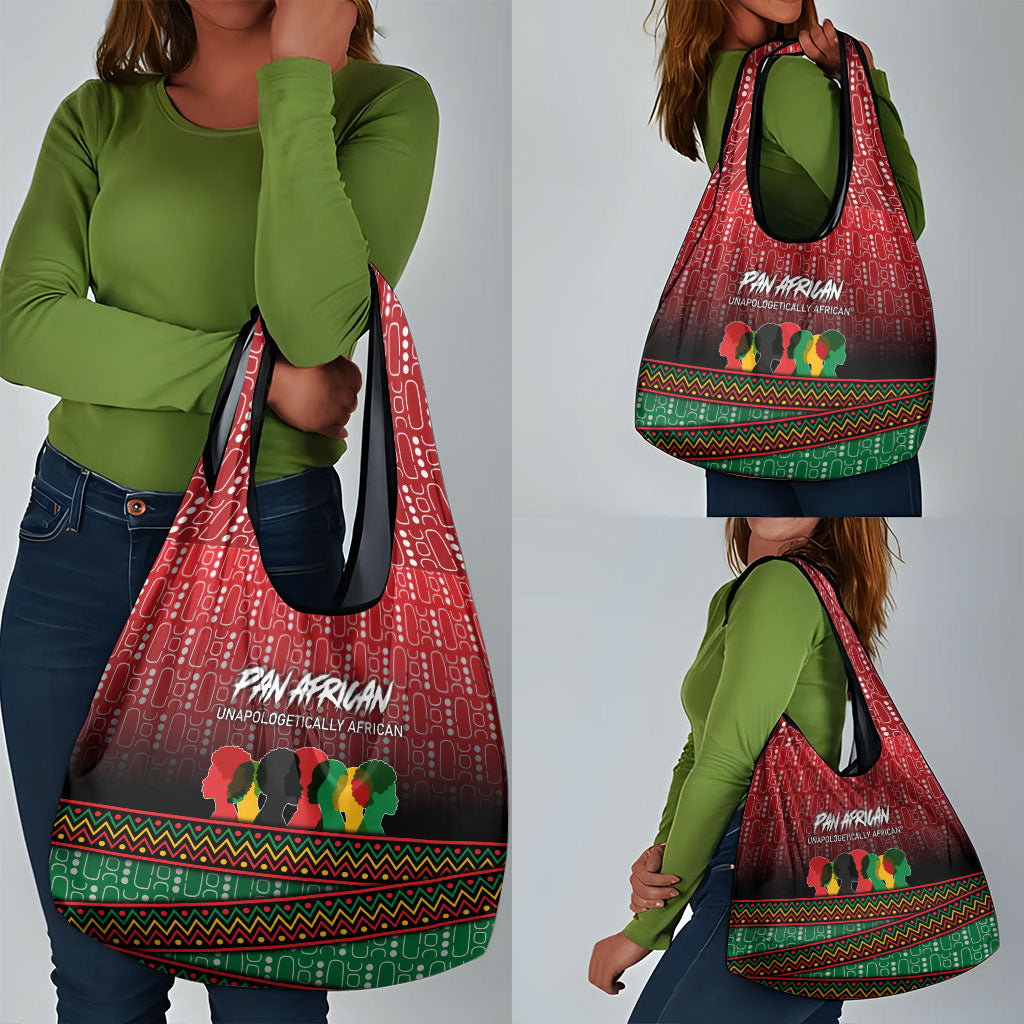 Unapologetically African Pan African Profile Grocery Bag Black Liberation Tribal Geometric Africa Map Raised Fist