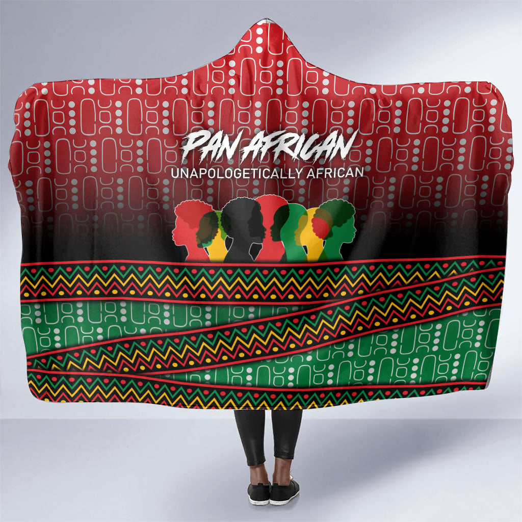 Unapologetically African Pan African Profile Hooded Blanket Black Liberation Tribal Geometric Africa Map Raised Fist