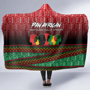 Unapologetically African Pan African Profile Hooded Blanket Black Liberation Tribal Geometric Africa Map Raised Fist