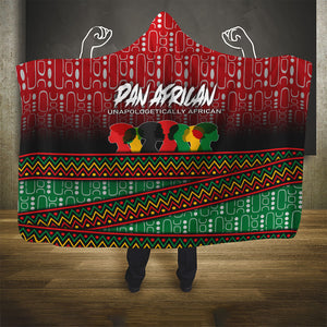 Unapologetically African Pan African Profile Hooded Blanket Black Liberation Tribal Geometric Africa Map Raised Fist