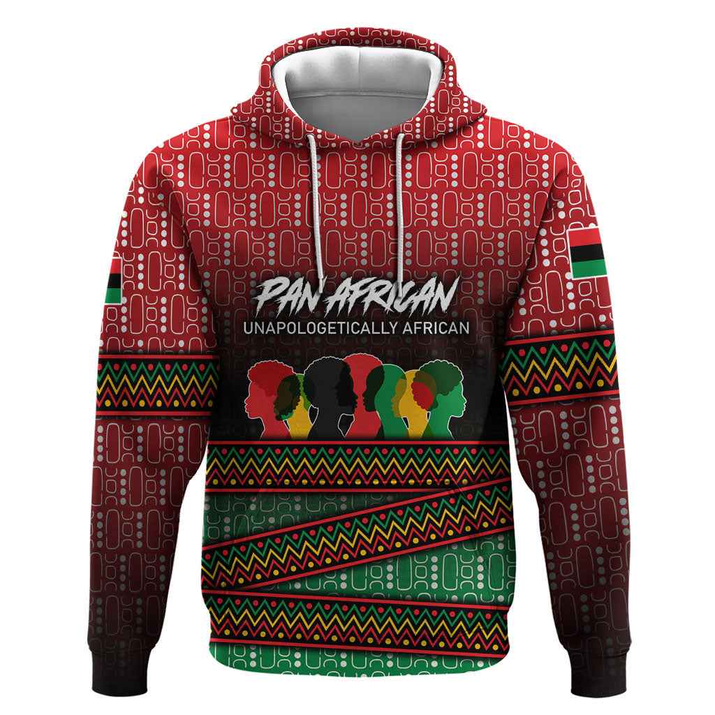 Unapologetically African Pan African Profile Hoodie Black Liberation Tribal Geometric Africa Map Raised Fist