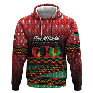 Unapologetically African Pan African Profile Hoodie Black Liberation Tribal Geometric Africa Map Raised Fist