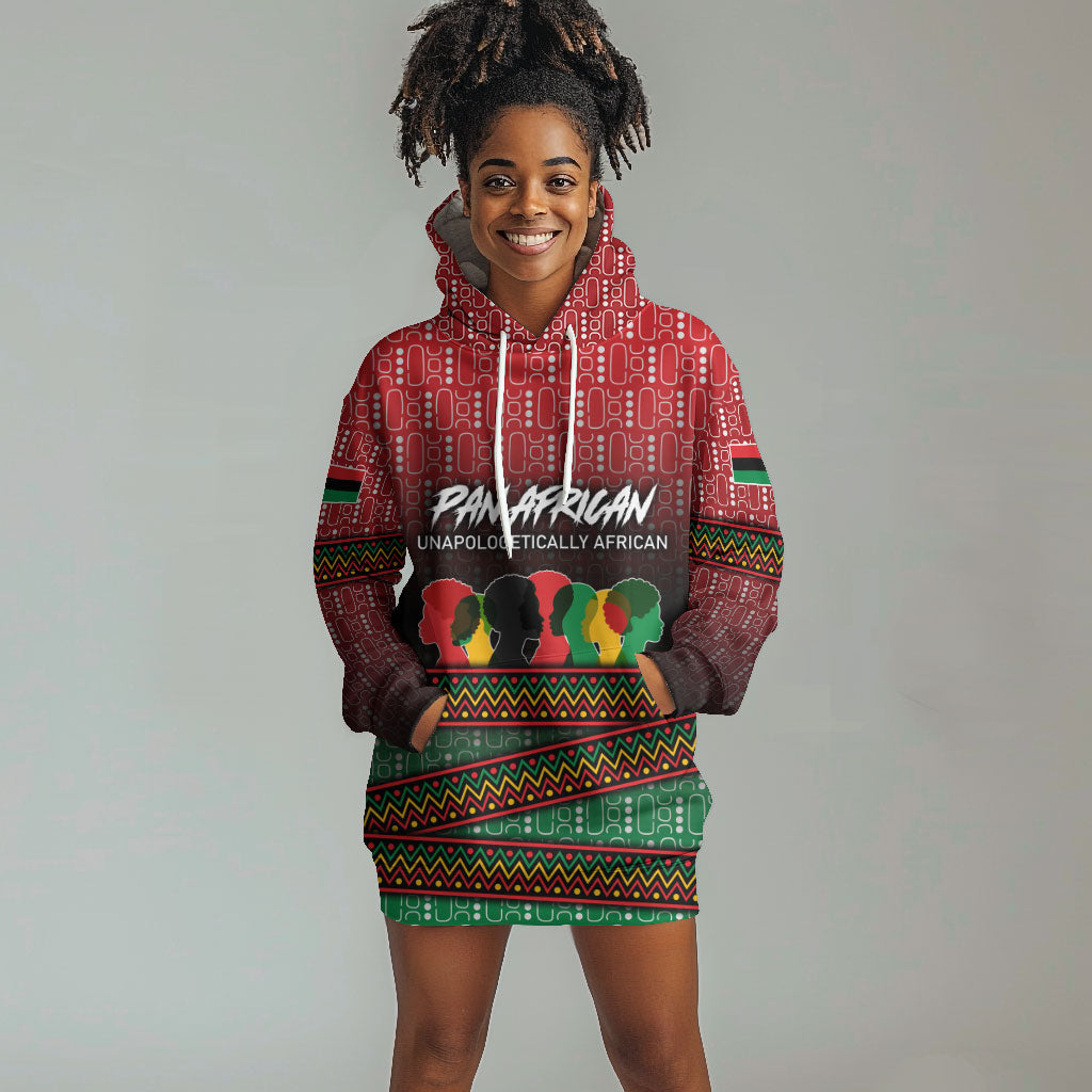 Unapologetically African Pan African Profile Hoodie Dress Black Liberation Tribal Geometric Africa Map Raised Fist