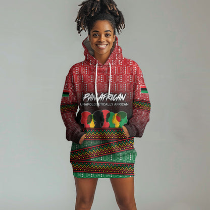 Unapologetically African Pan African Profile Hoodie Dress Black Liberation Tribal Geometric Africa Map Raised Fist