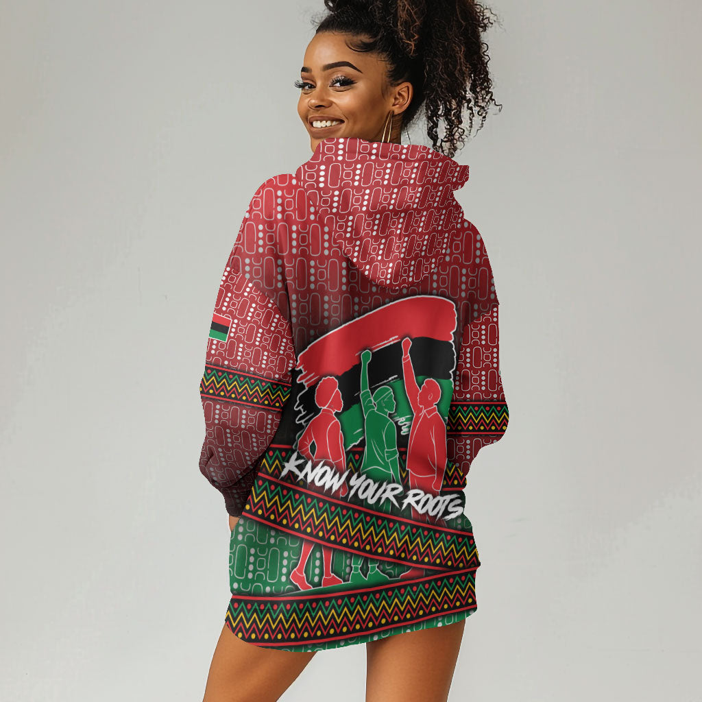 Unapologetically African Pan African Profile Hoodie Dress Black Liberation Tribal Geometric Africa Map Raised Fist
