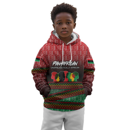 Unapologetically African Pan African Profile Kid Hoodie Black Liberation Tribal Geometric Africa Map Raised Fist