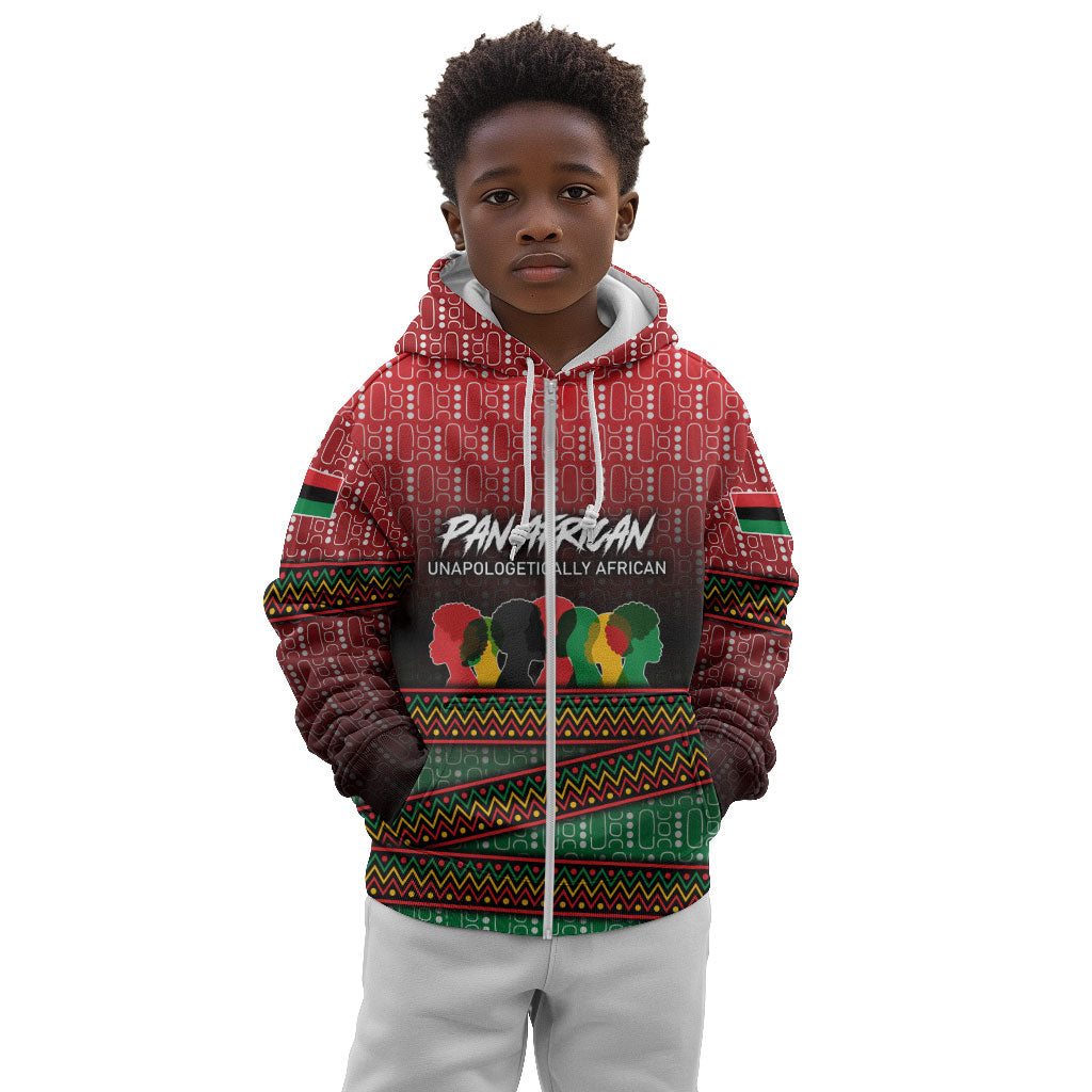 Unapologetically African Pan African Profile Kid Hoodie Black Liberation Tribal Geometric Africa Map Raised Fist