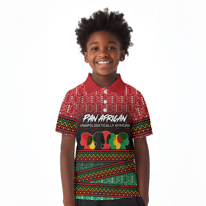 Unapologetically African Pan African Profile Kid Polo Shirt Black Liberation Tribal Geometric Africa Map Raised Fist