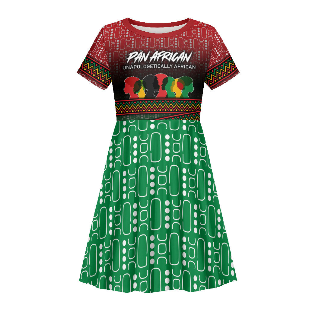 Unapologetically African Pan African Profile Kid Short Sleeve Dress Black Liberation Tribal Geometric Africa Map Raised Fist