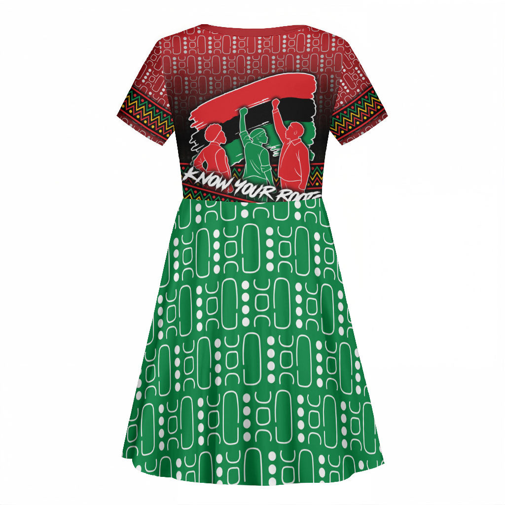Unapologetically African Pan African Profile Kid Short Sleeve Dress Black Liberation Tribal Geometric Africa Map Raised Fist