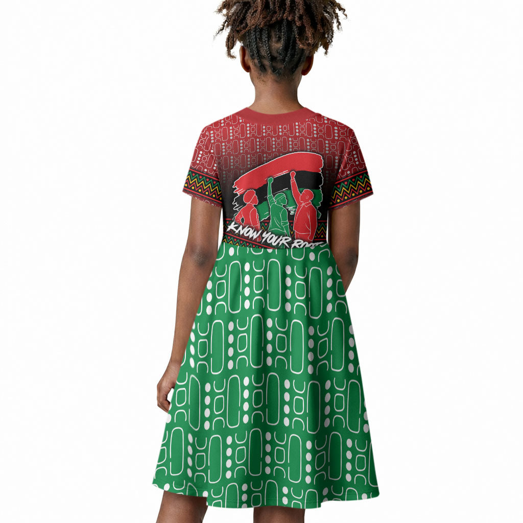 Unapologetically African Pan African Profile Kid Short Sleeve Dress Black Liberation Tribal Geometric Africa Map Raised Fist