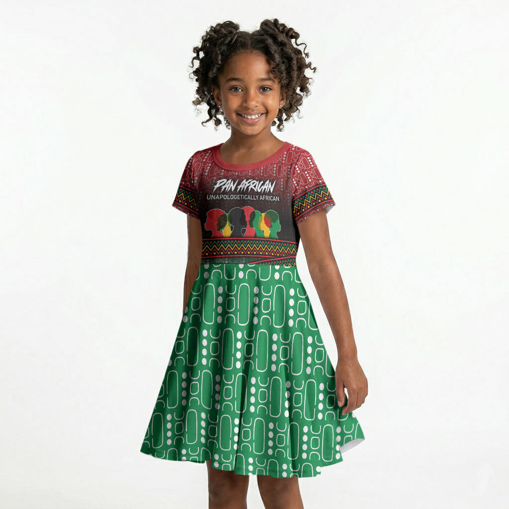 Unapologetically African Pan African Profile Kid Short Sleeve Dress Black Liberation Tribal Geometric Africa Map Raised Fist