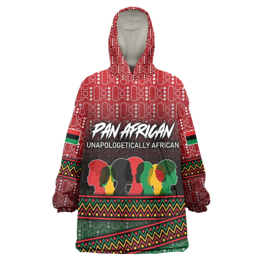 Unapologetically African Pan African Profile Kid Wearable Blanket Hoodie Black Liberation Tribal Geometric Africa Map Raised Fist