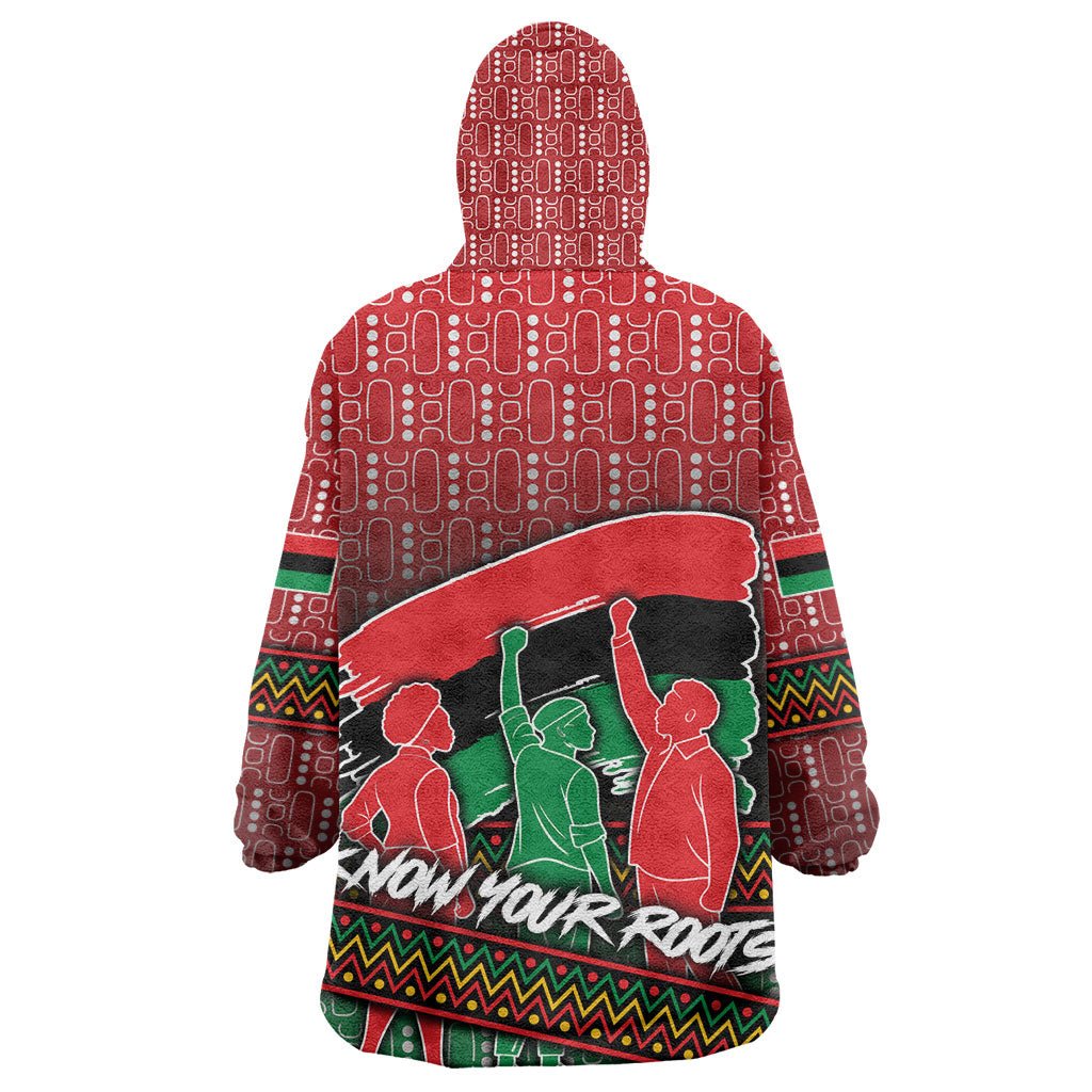Unapologetically African Pan African Profile Kid Wearable Blanket Hoodie Black Liberation Tribal Geometric Africa Map Raised Fist