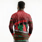 Unapologetically African Pan African Profile Long Sleeve Polo Shirt Black Liberation Tribal Geometric Africa Map Raised Fist
