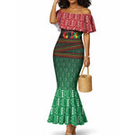 Unapologetically African Pan African Profile Mermaid Dress Black Liberation Tribal Geometric Africa Map Raised Fist