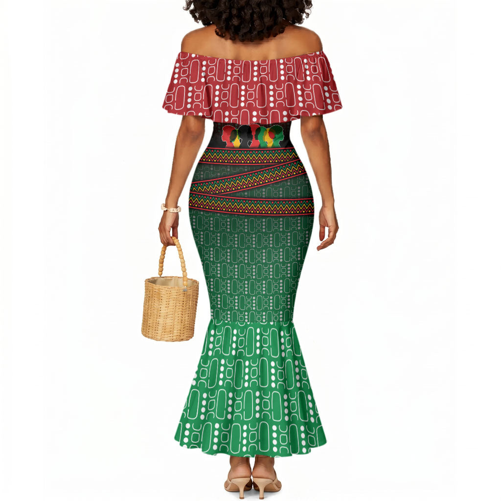 Unapologetically African Pan African Profile Mermaid Dress Black Liberation Tribal Geometric Africa Map Raised Fist
