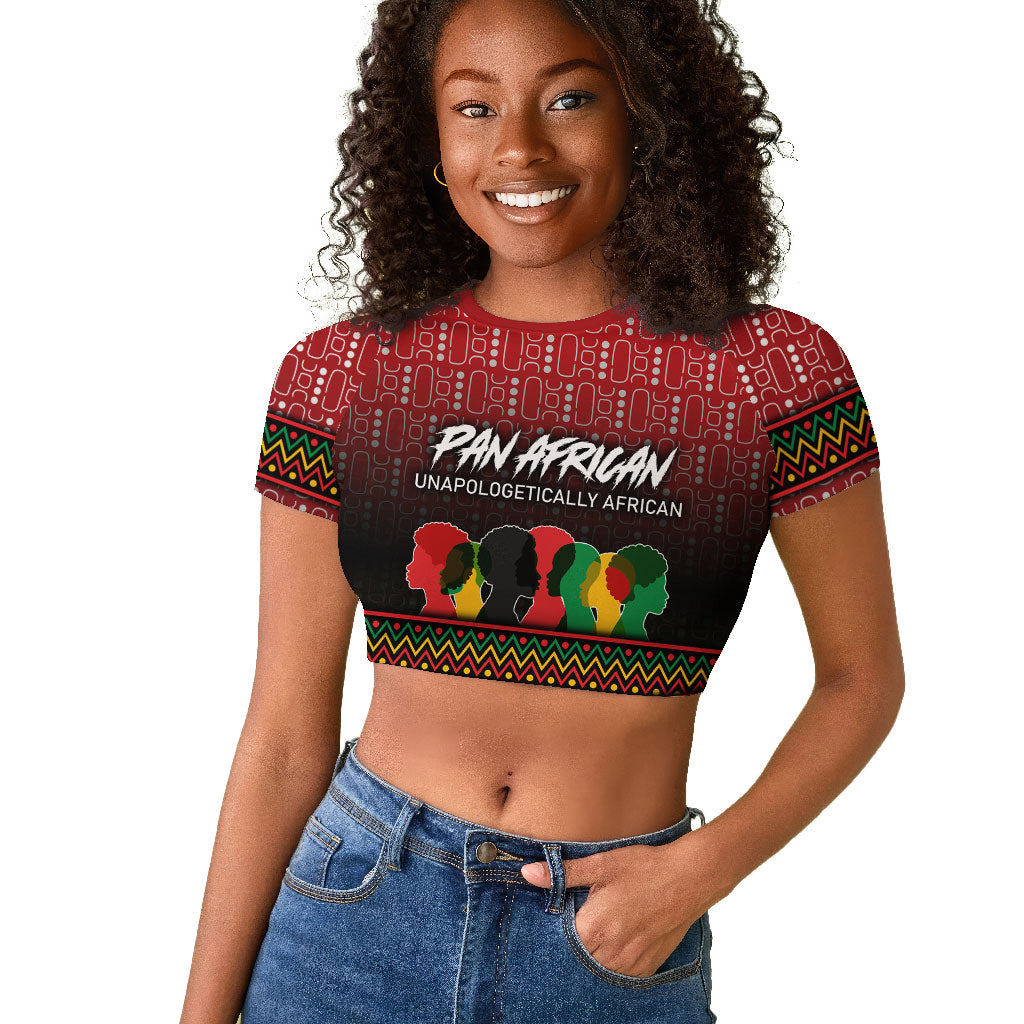 Unapologetically African Pan African Profile Raglan Cropped T shirt Black Liberation Tribal Geometric Africa Map Raised Fist