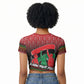 Unapologetically African Pan African Profile Raglan Cropped T shirt Black Liberation Tribal Geometric Africa Map Raised Fist