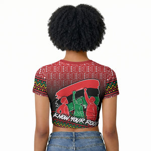 Unapologetically African Pan African Profile Raglan Cropped T shirt Black Liberation Tribal Geometric Africa Map Raised Fist