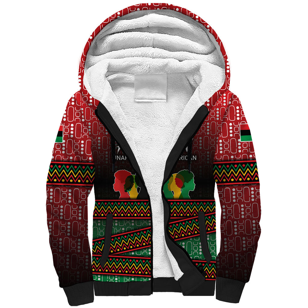 Unapologetically African Pan African Profile Sherpa Hoodie Black Liberation Tribal Geometric Africa Map Raised Fist