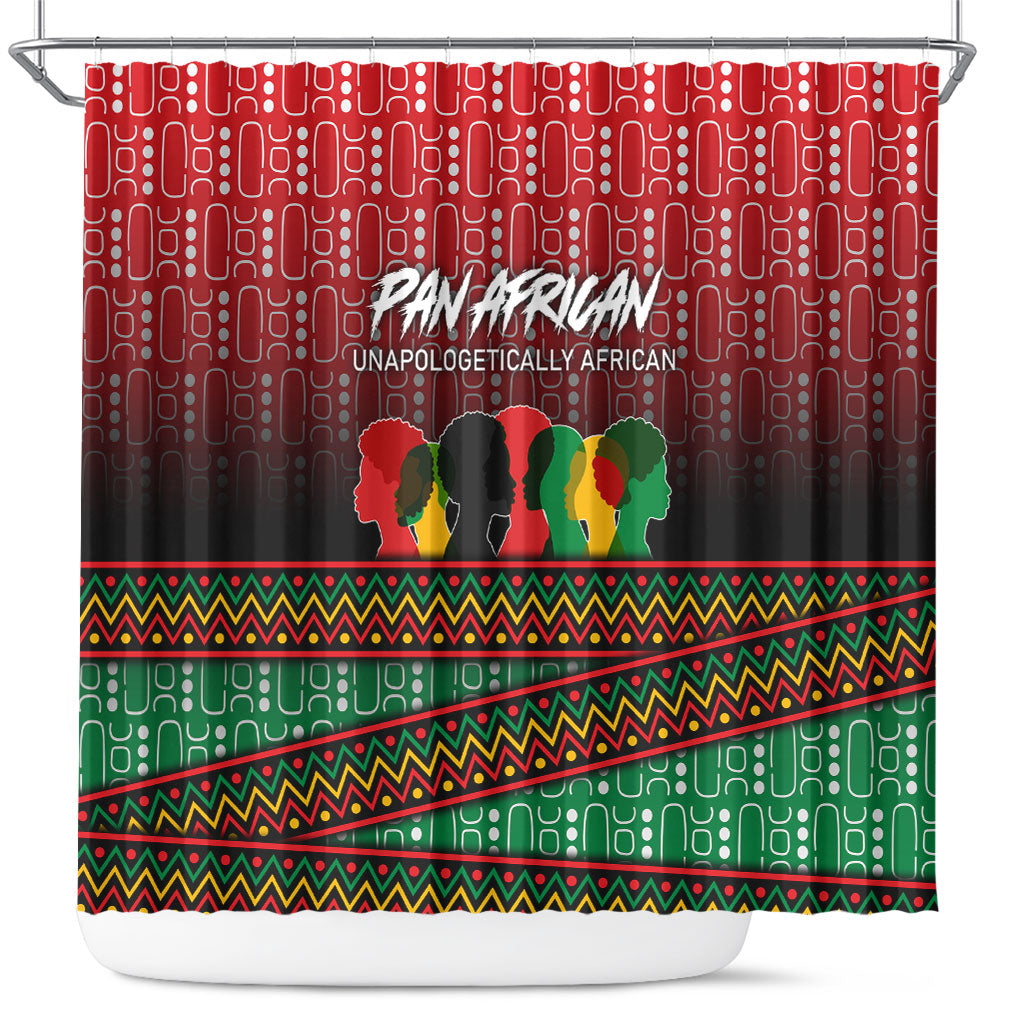 Unapologetically African Pan African Profile Shower Curtain Black Liberation Tribal Geometric Africa Map Raised Fist
