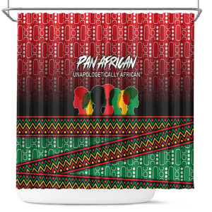 Unapologetically African Pan African Profile Shower Curtain Black Liberation Tribal Geometric Africa Map Raised Fist