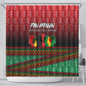 Unapologetically African Pan African Profile Shower Curtain Black Liberation Tribal Geometric Africa Map Raised Fist