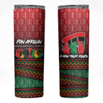 Unapologetically African Pan African Profile Skinny Tumbler Black Liberation Tribal Geometric Africa Map Raised Fist
