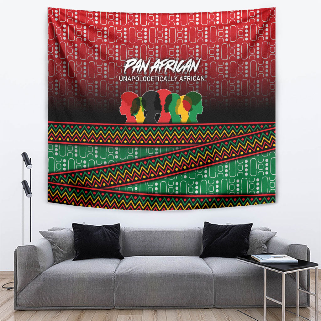 Unapologetically African Pan African Profile Tapestry Black Liberation Tribal Geometric Africa Map Raised Fist