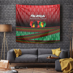 Unapologetically African Pan African Profile Tapestry Black Liberation Tribal Geometric Africa Map Raised Fist