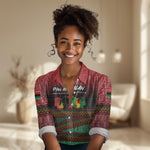 Unapologetically African Pan African Profile Women Casual Shirt Black Liberation Tribal Geometric Africa Map Raised Fist